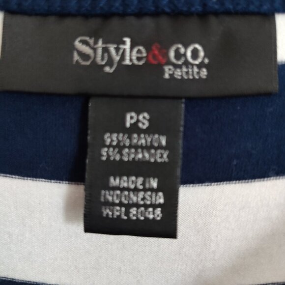 Ladies SZ PS Style & Co Red/Navy Rugby-Stripe Maxi Dress - Picture 4 of 4